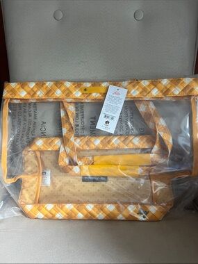 NWT Lug Peekaboo Clearview Tote Bag in Gingham Mustard